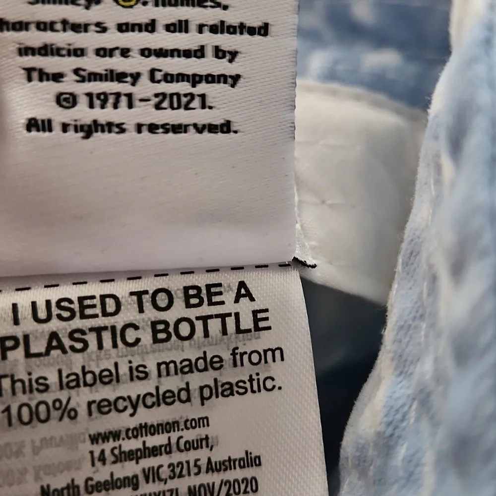 NWT Smiley Face Tie Dye Bucket Hat Light Blue Unisex Kids OS Trendy Festival - Picture 7 of 7